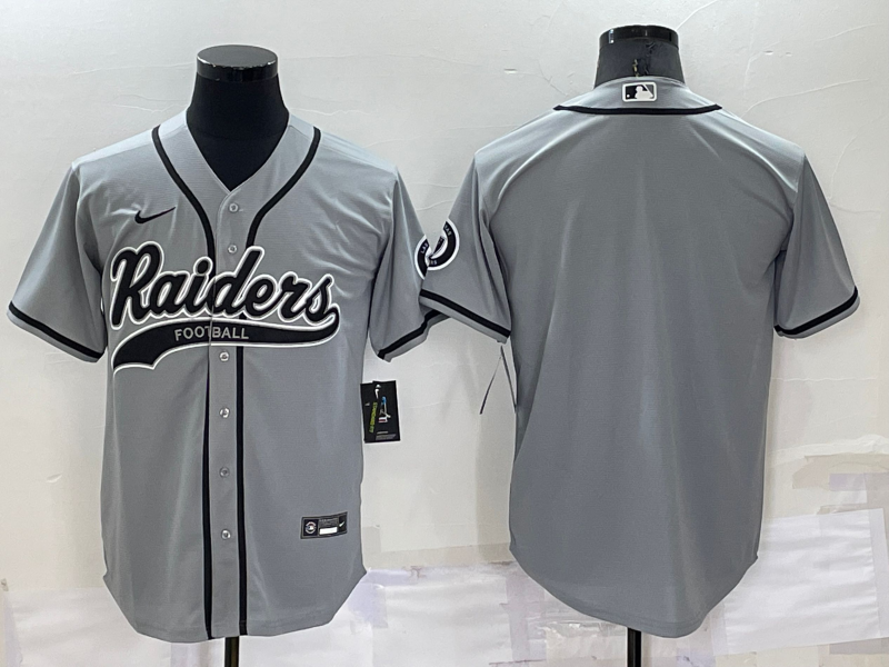 Men's Las Vegas Raiders Blank Grey Cool Base Stitched Baseball Jersey Men's Las Vegas Raiders Blank Grey Cool Base Stitched Baseball Jersey